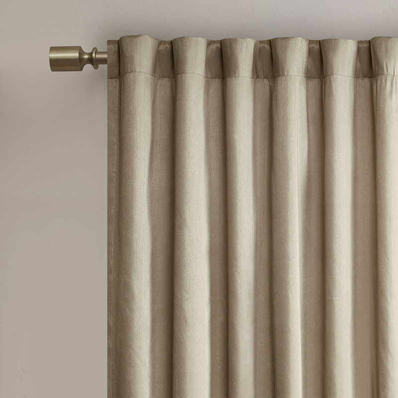 Gracie Mills Saffron Embroidered Faux Silk Curtain Panel - 50x84"