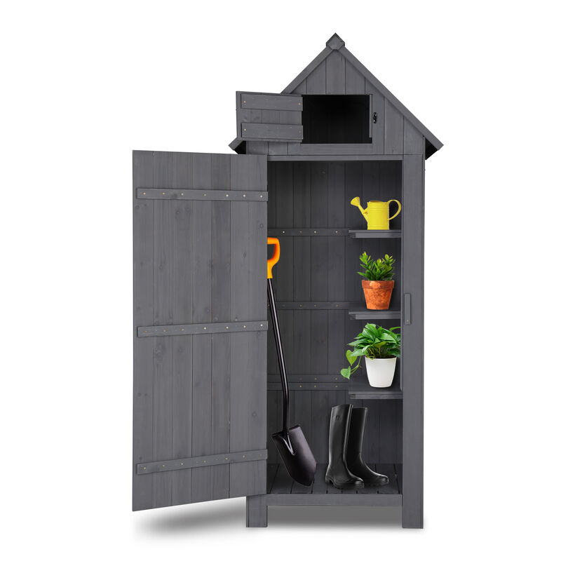 Double Slope Top Courtyard Storage Shed Outdoor Storage Room for Garden & Backyard Organization