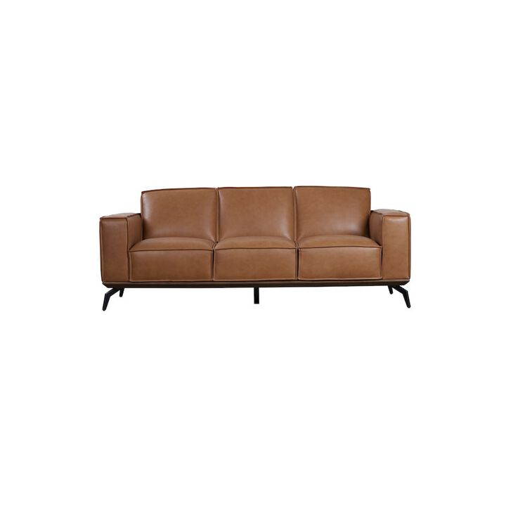 Porter Designs Carina Top Grain Leather Sofa, Brown