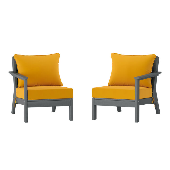 WestinTrends Outdoor Patio HDPE Loveseat Sofa with Patio Cushions