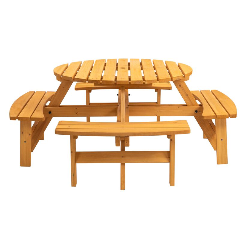 8-Person Picnic Table Large Outdoor Dining Table for Patio, Backyard & Garden