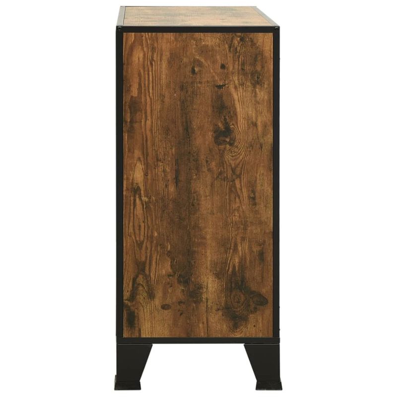 vidaXL Storage Cabinet Rustic Brown 28.3"x14.2"x32.3" Metal and MDF