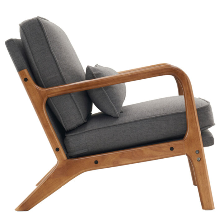 Modern Upholstered Lounge Chair with Armrests for Living Room or Bedroom