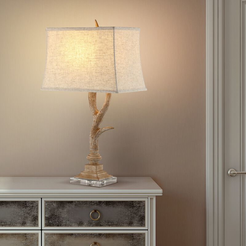 Antler Rustic Resin/Crystal LED Table Lamp