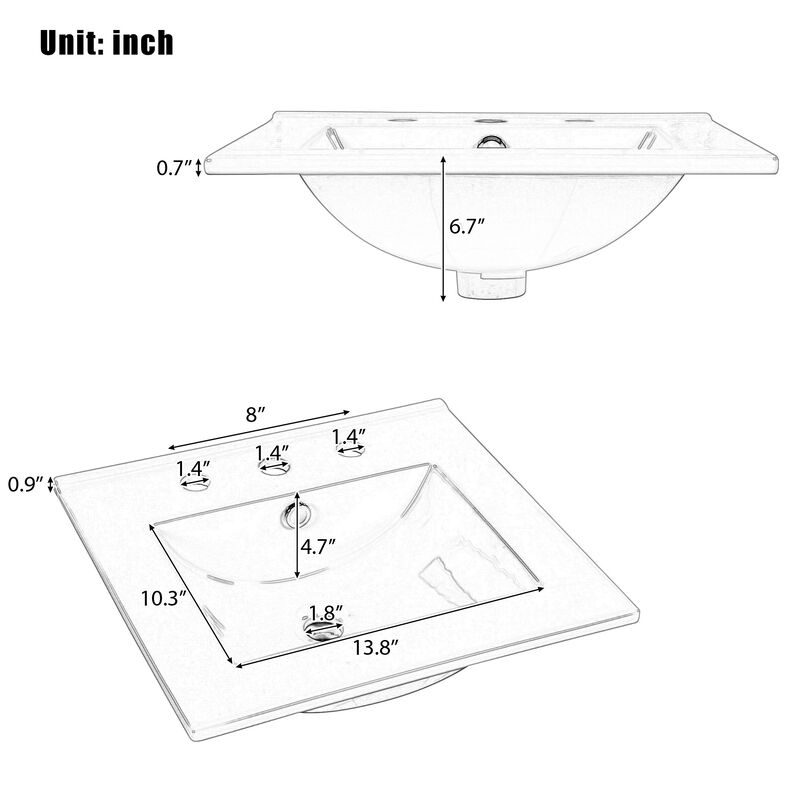 Merax 20.3" Bathroom Vanity with Sink and Soft-closing Door