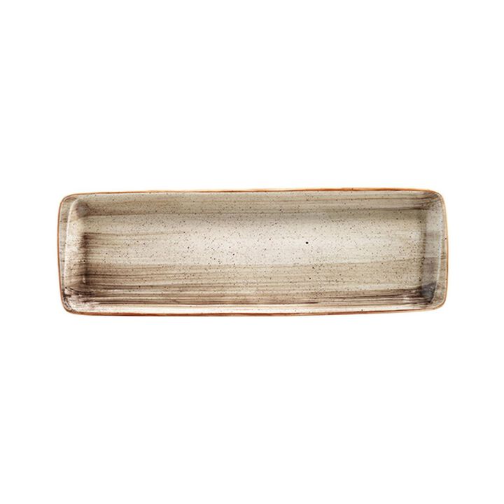 Terrain 19" x 6.25" x h:1" Rectangular Brown Porcelain Platter