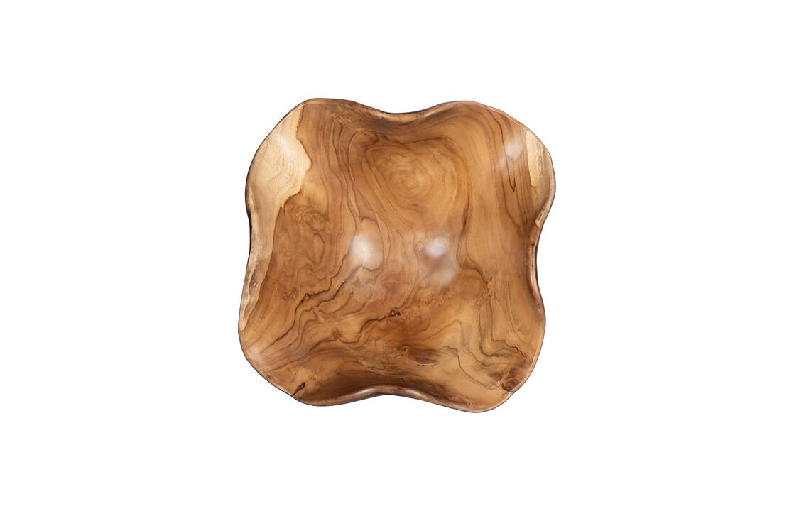 Teak Natural and Black Wood Bowl