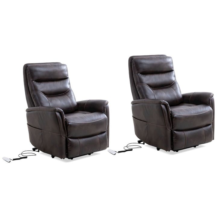 Parker Living Truffle Power Lift Recliner with Articulating Headrest Two Pack