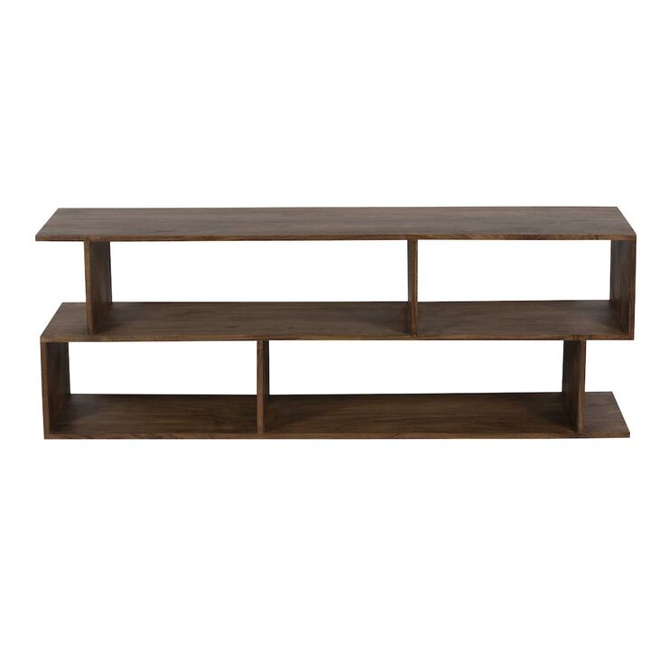 Porter Designs Portola Solid Acacia Wood TV Stand, Brown