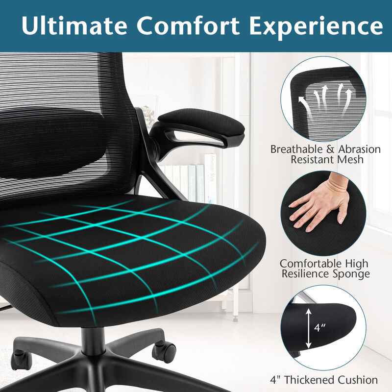 Adjustable Swivel Task Chair Ergonomic Office Chair with Adjustable Lumbar Support