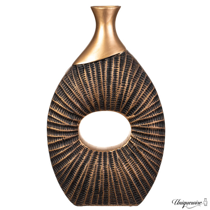 19-Inch Black and Gold Farmhouse Vase