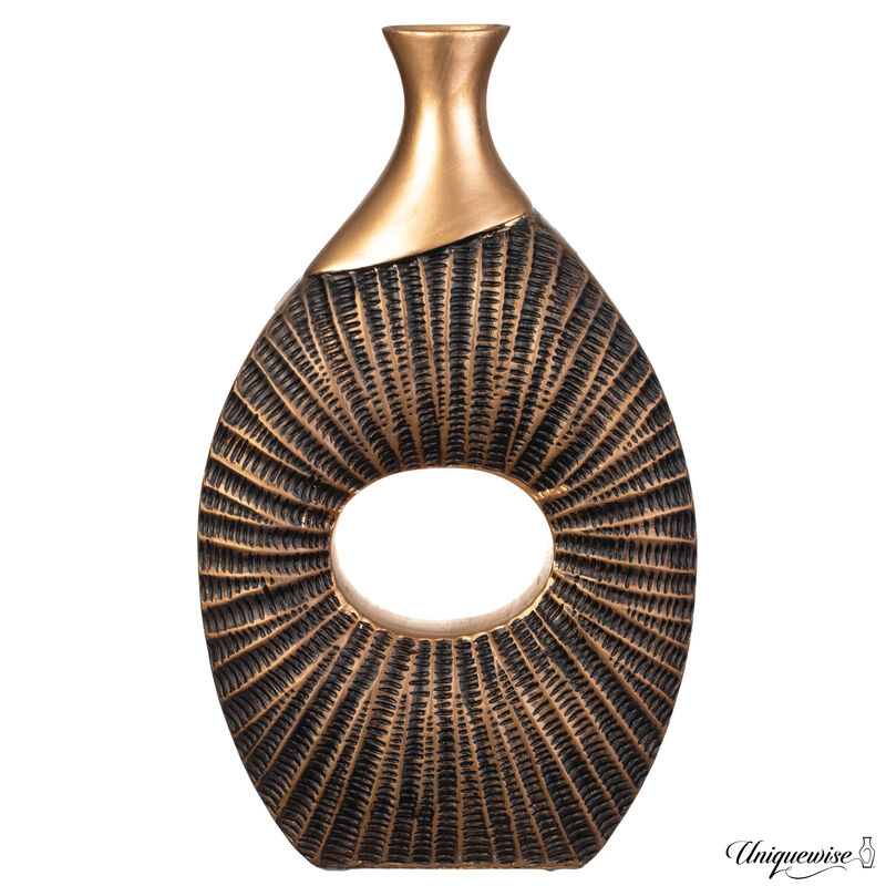 19-Inch Black and Gold Farmhouse Vase