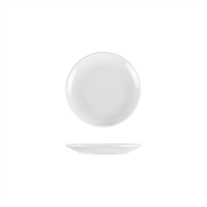 Porcelain Delta-Coupe dia.6.5" Round White Porcelain Plate (Set of 4)