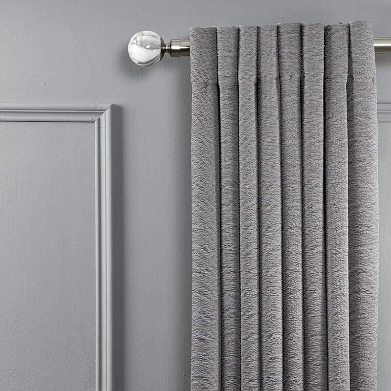 Linen Avenue Grey Stone Double Window Curtain Rod Set, 48 to 86-Inch, Brushed Nickel