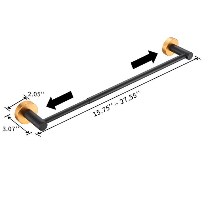3-Piece Bathroom Hardware Set with Thick Space Aluminum Towel Bars