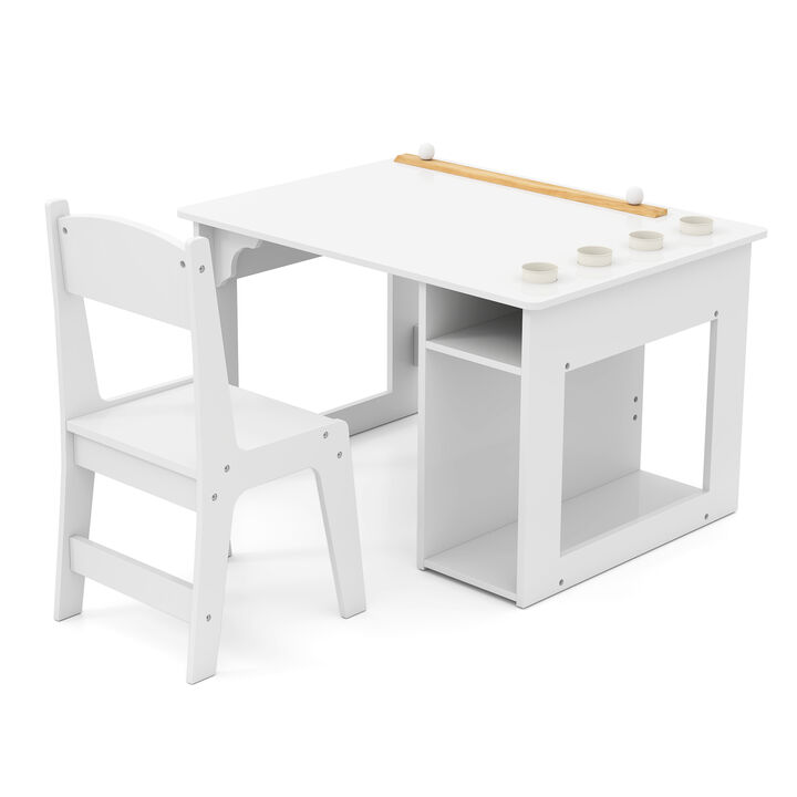 Kids Art Table and Chair Set Toddler Craft Drawing Desk