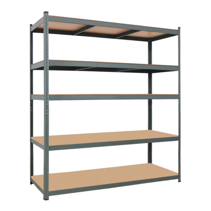 Durable 5-Tier Powder Coated Storage Rack, Heavy-Duty Organizing Shelf for Home Use