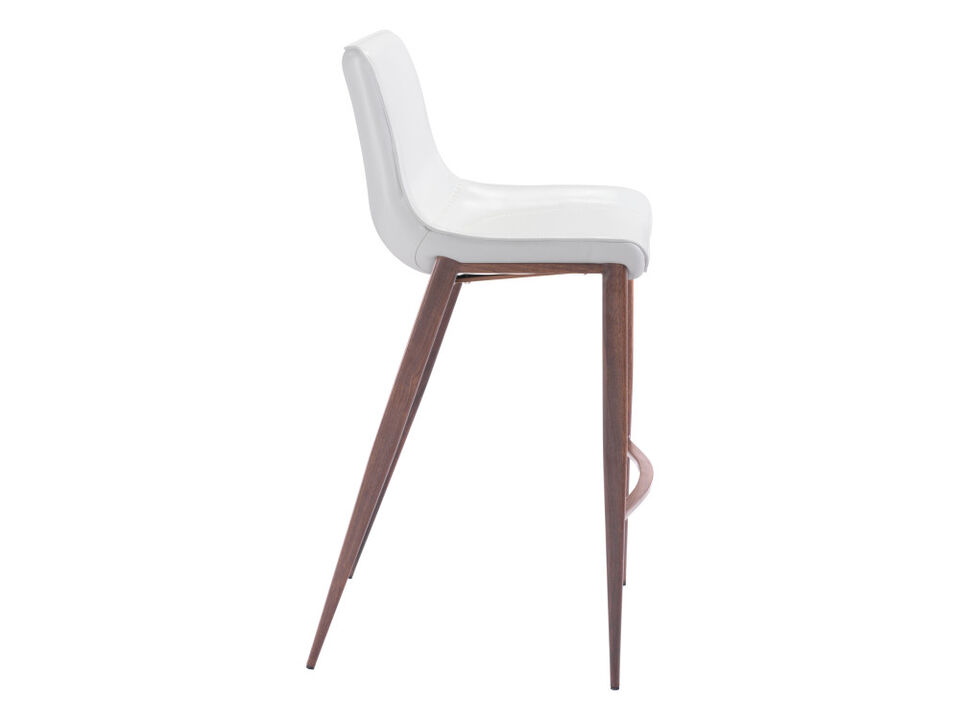 Magnus Barstool (Set of 2) White & Walnut