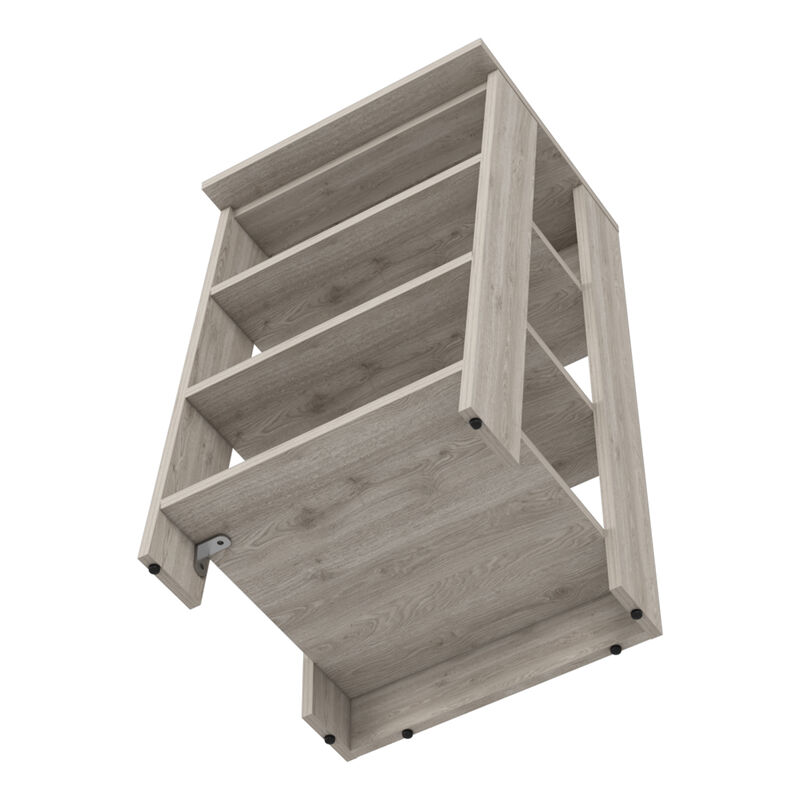 DEPOT E-SHOP Colyn Linen Cabinet, Four Shelves, Vertical, Light Oak / White