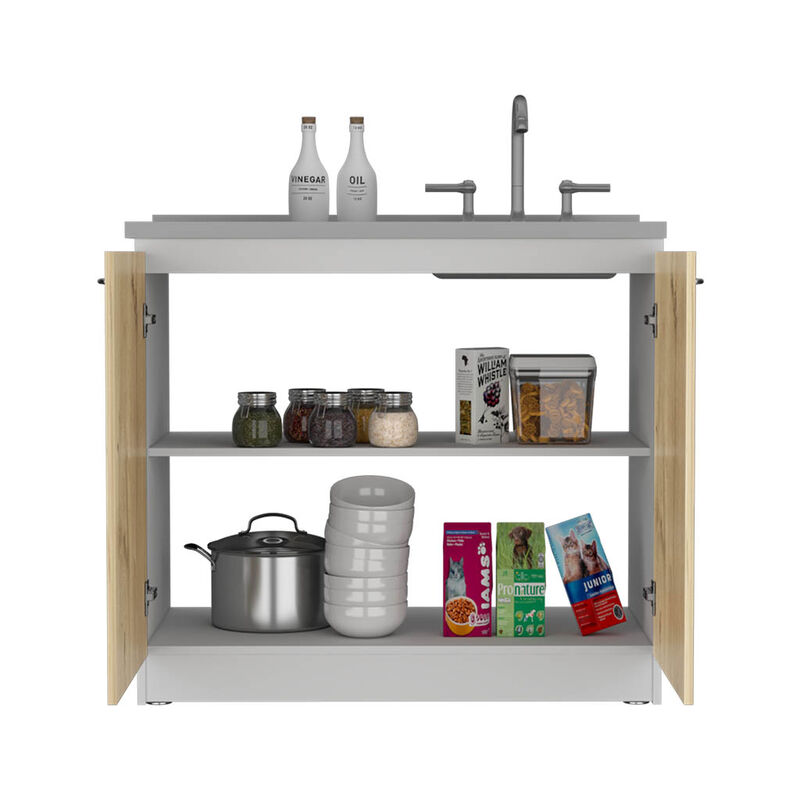 Utility Sink Vernal, Kitchen, White / Light Oak