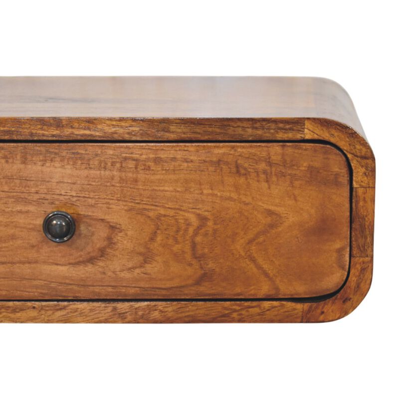 Artisan Furniture Solid Wood Avora Wall-Mounted Honey Caramel 1 Drawer Nightstand