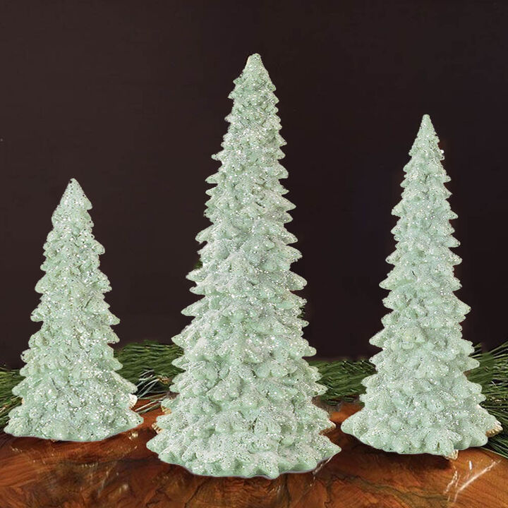 Resin Tree Ornaments Set of 6 for Christmas and Festive Displays