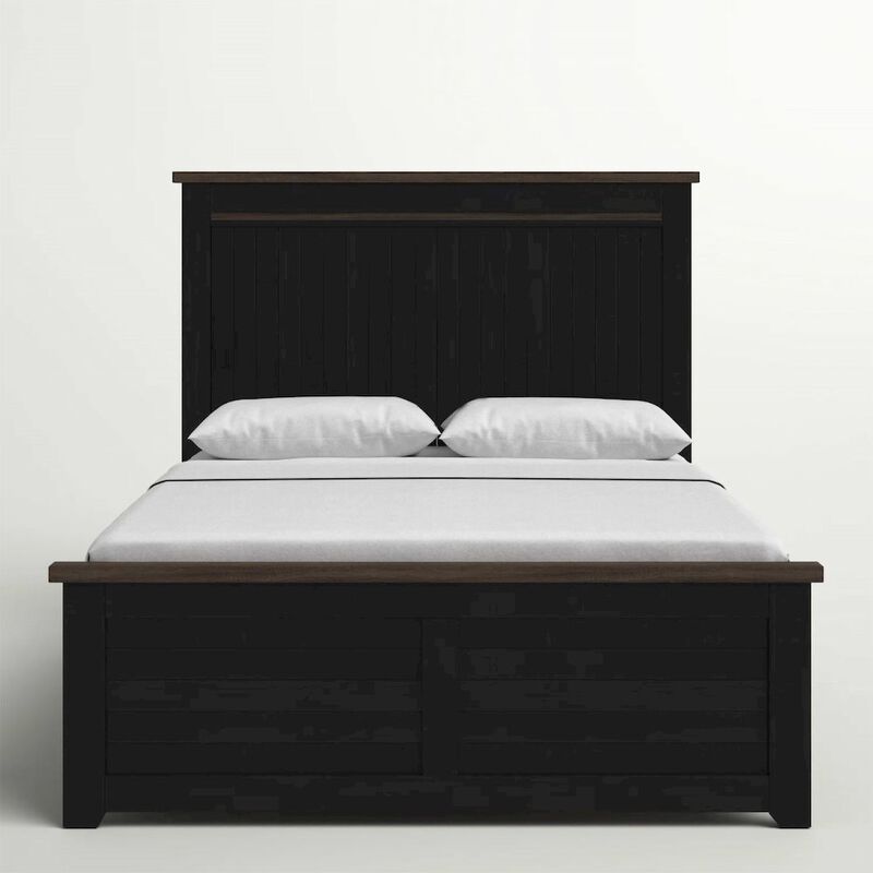 Jofran Madison County Rustic Reclaimed Pine Farmhouse King Panel Bed