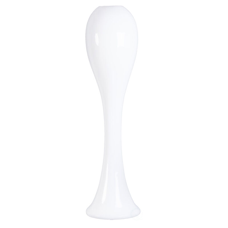 39" Tall White Narrow Unique Fiberglass Modern Floor Vase