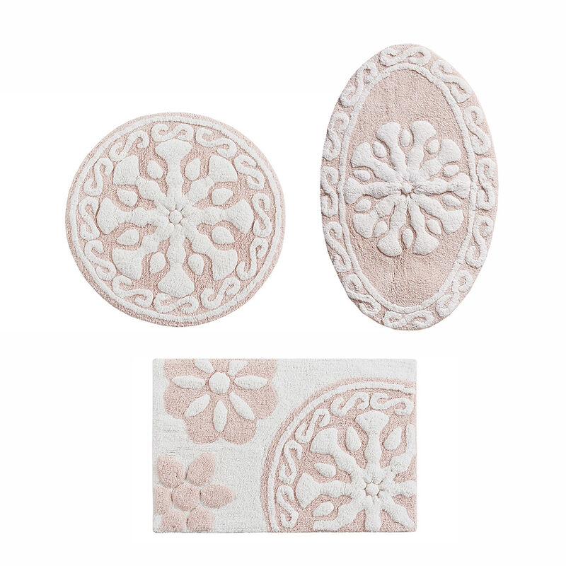 Gracie Mills Drake Cotton Tufted Medallion Bath Rug - 25"R