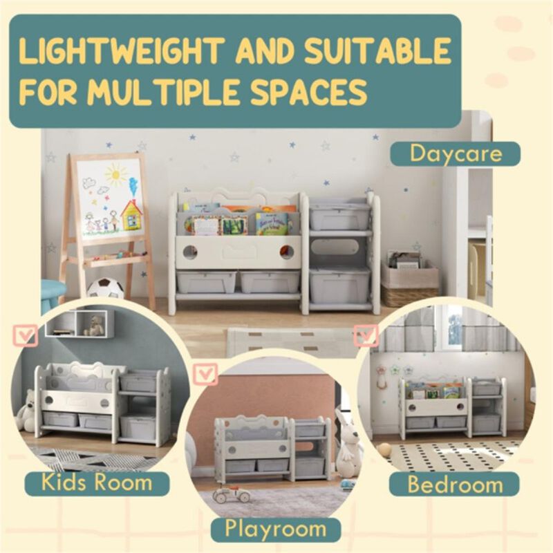 Kids Toy Storage Organizer Multi-Bin Shelf for Toys, Books & More