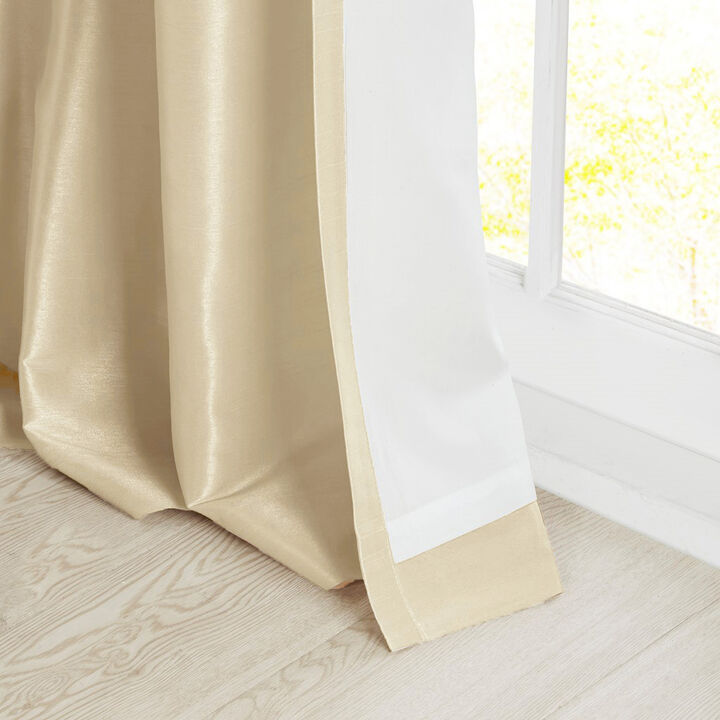 Gracie Mills Elroy Twist Tab Lined Faux Silk Window Curtain Panel - 50x108"