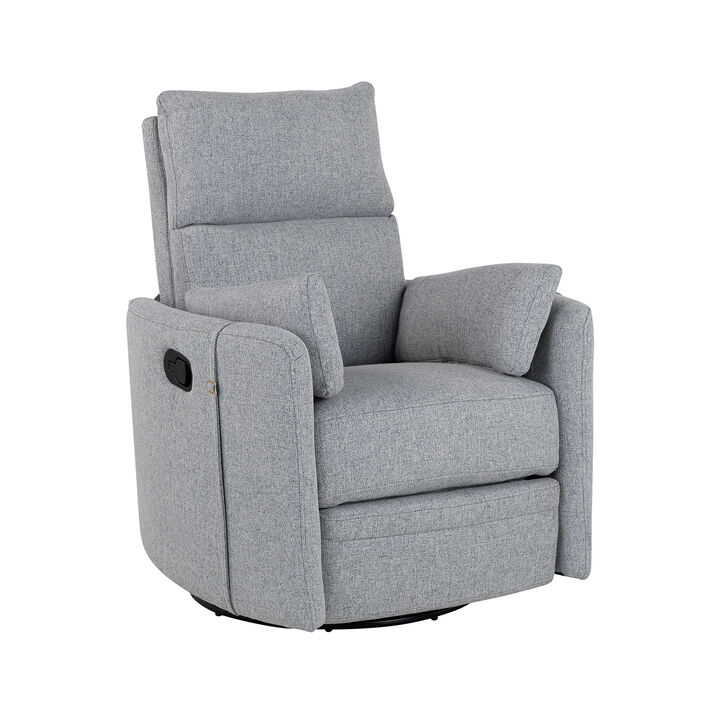 Merax Upholstered Swivel Recliner Manual Rocker Chair
