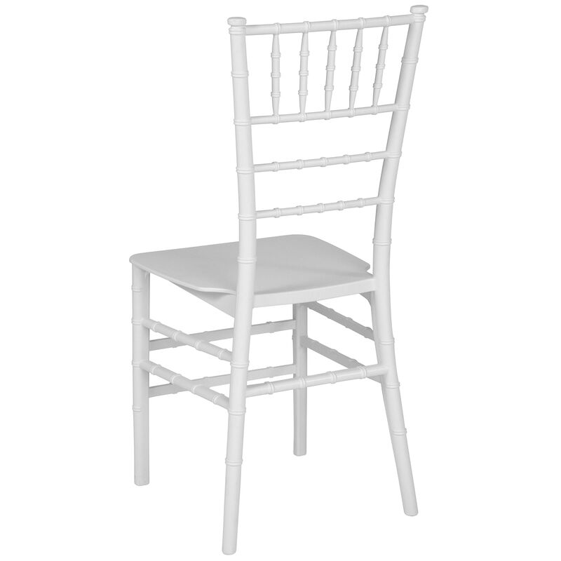 Flash Furniture HERCULES Series White Resin Stacking Chiavari Chair