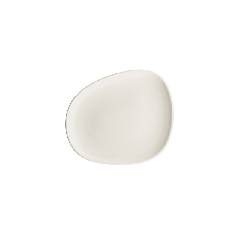 Vago 9.5" x 7.5" Organic Warm White Porcelain Plate (Set of 4)
