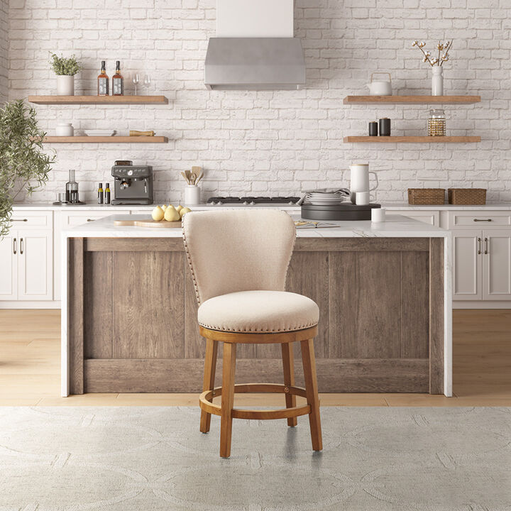 Stewart Upholstered 360 Degree Swivel Counter Stool 25"