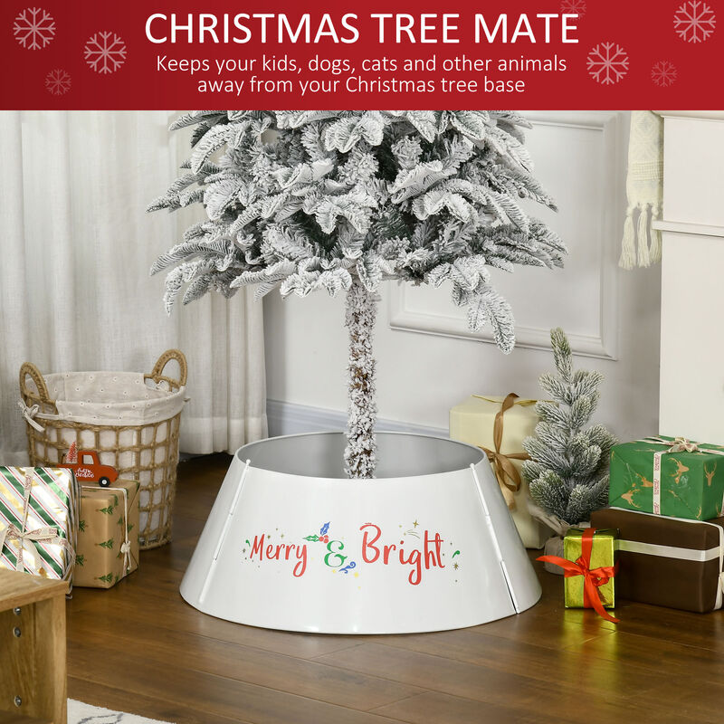 Christmas Tree Collar 26 Inch Metal Tree Ring Xmas Tree Skirt Decoration White