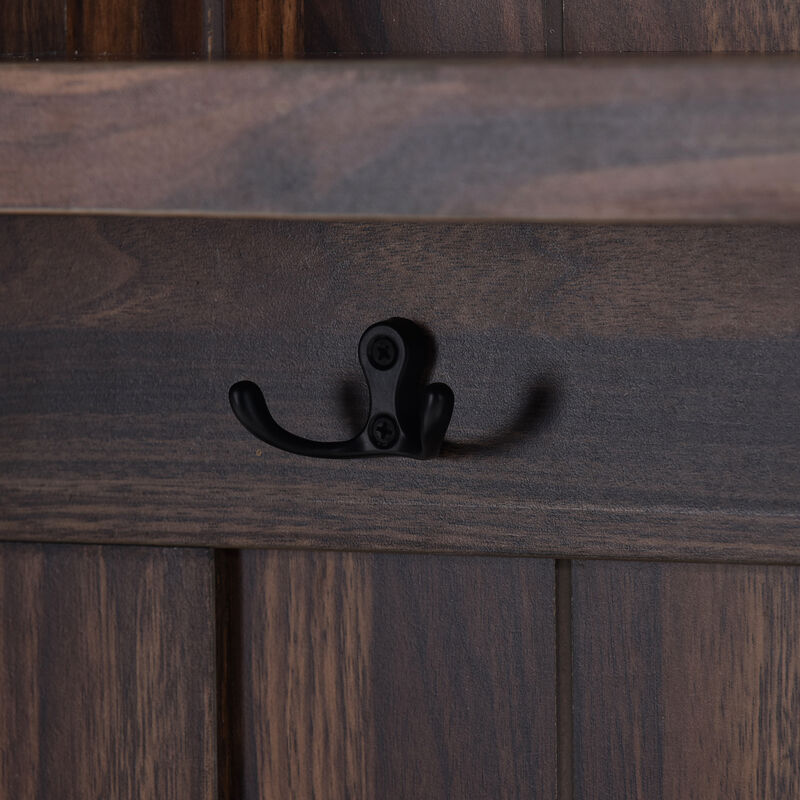 Entryway Hall Tree with Storage Bench & 4 Coat Hooks For Home's Mudroom