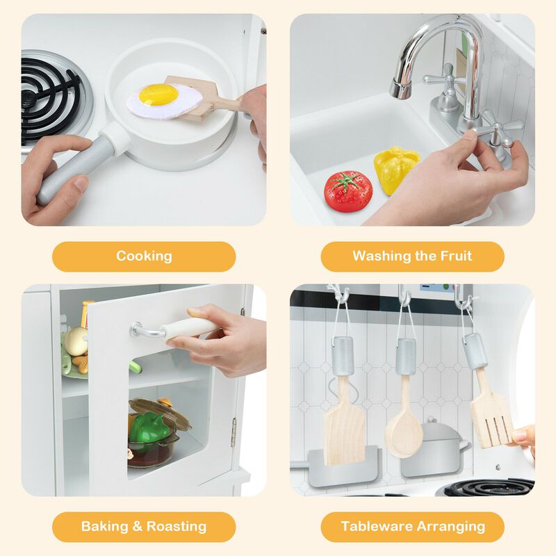 Kitchen Pretend Play Cookware Set Toys for Kids with Water Dispenser