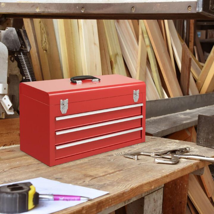 Hivvago Portable Garage Mechanic Tool Cabinet Box with 3 Drawers