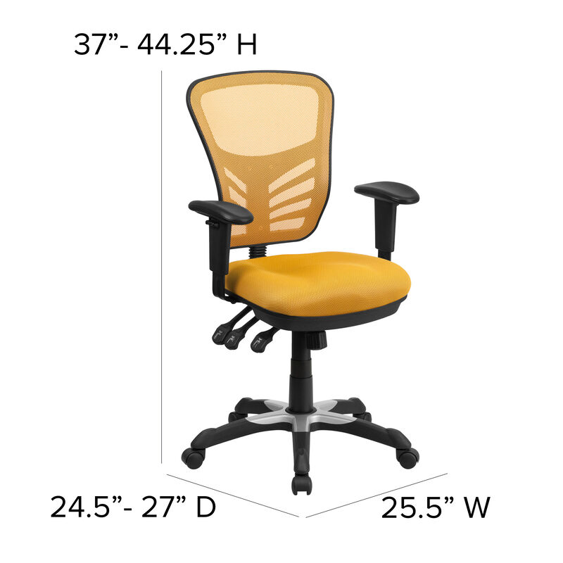 Nicholas Mid-Back Dark Gray Mesh Multifunction Executive Swivel Ergonomic Office Chair with Adjustable Arms