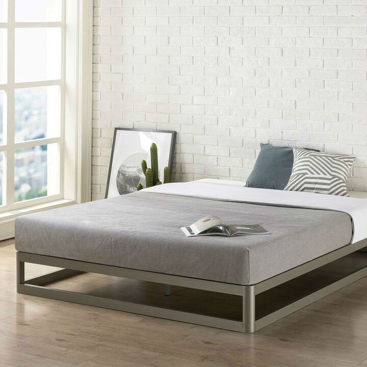 Modern Heavy Duty Low Profile Metal Platform Bed Frame