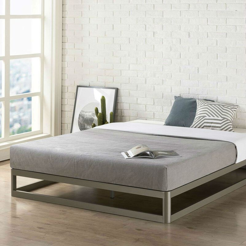 Modern Heavy Duty Low Profile Metal Platform Bed Frame