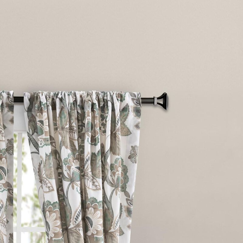 Ellis Curtain Wynette Lined 3" Rod Pocket Curtain Panel Pair with Tiebacks