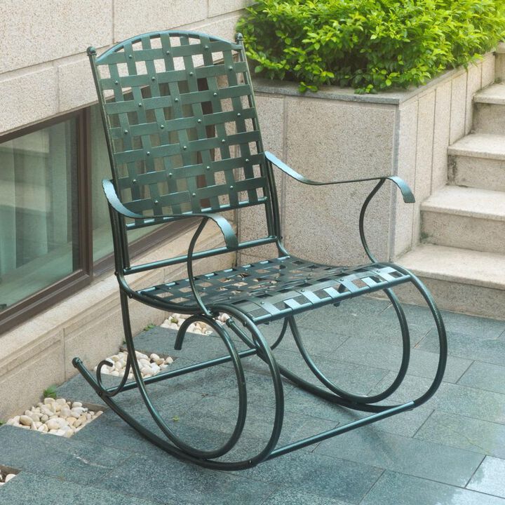 International Caravan Santa Fe Iron Nailhead Rocker