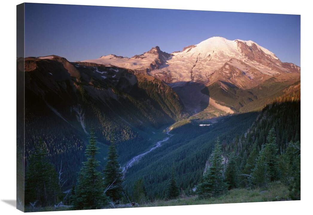 Mt Rainier seen at sunrise, Mt Rainier National Park, Washington-Canvas Art-32x24