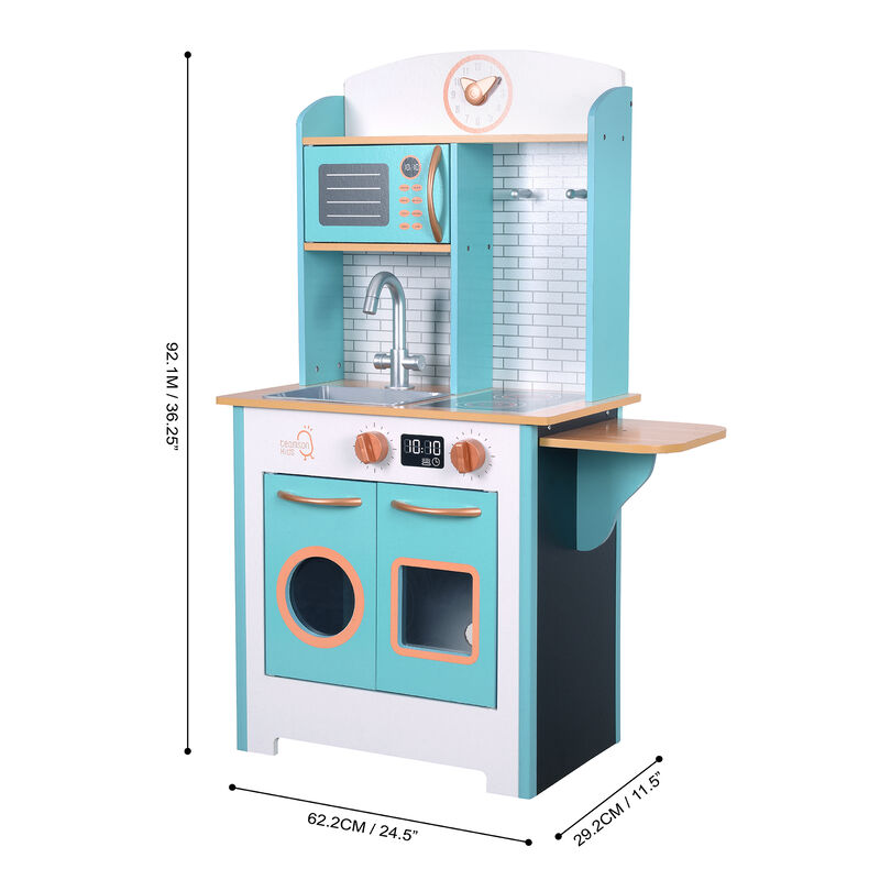 Teamson Kids - Little Chef Santos Retro Play Kitchen - Aqua/Wood