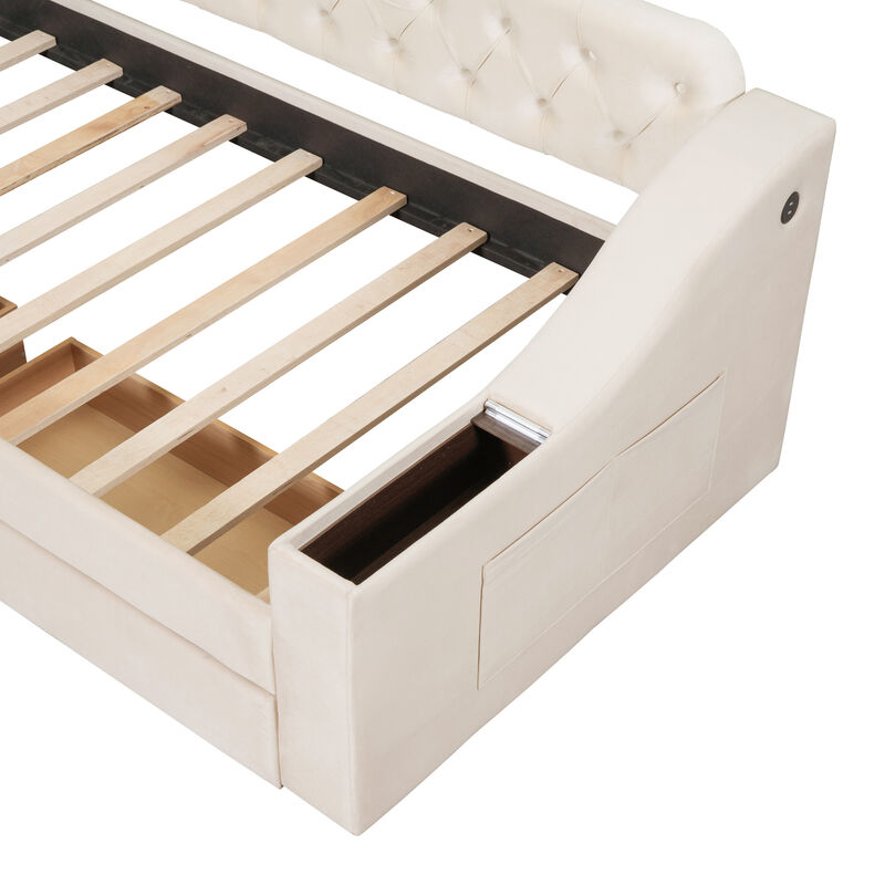 Merax Modern Daybed with Storage Armrests
