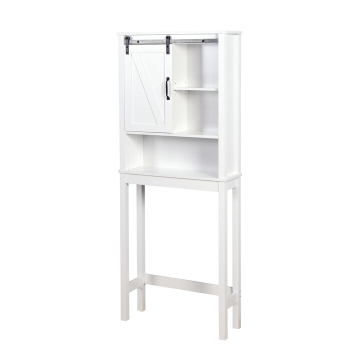 Hivvago OvertheToilet SpaceSaving Bathroom Storage Cabinet with Barn Door in