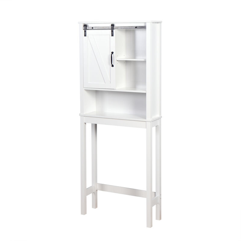 Hivvago OvertheToilet SpaceSaving Bathroom Storage Cabinet with Barn Door in