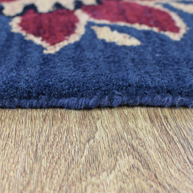 RUGSOTIC CARPETS HAND TUFTED WOOL ECO-FRIENDLY AREA RUGS  - 5'x8', Rectangle Shape, Charcoal, Floral Modern Design, High Pile Thick Handmade Anti Skid Area Rugs for Living Room, Bed Room (K03069)